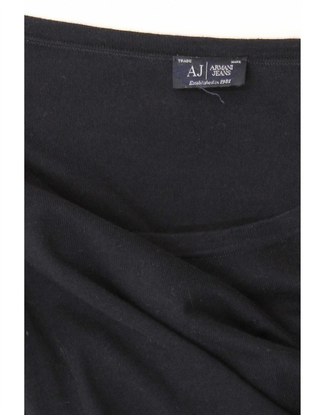 Armani Jeans Mujer Top Manga Larga UK 12 Medio Azul Marino
