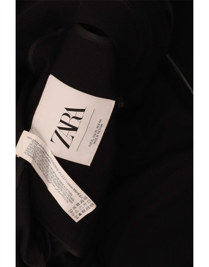 Zara Mens Utility Jacket UK 42 XL Poliéster Negro