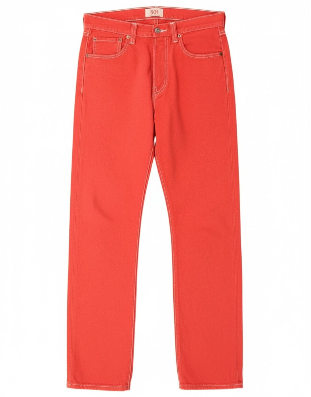 Vaqueros Levi's Mujer 501 Rectos W29 L32 Algodón Rojo