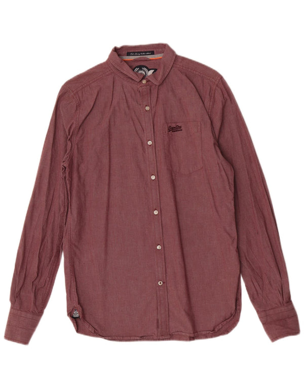 Camisa Superdry Para Hombre De Algodón Burdeos Medio