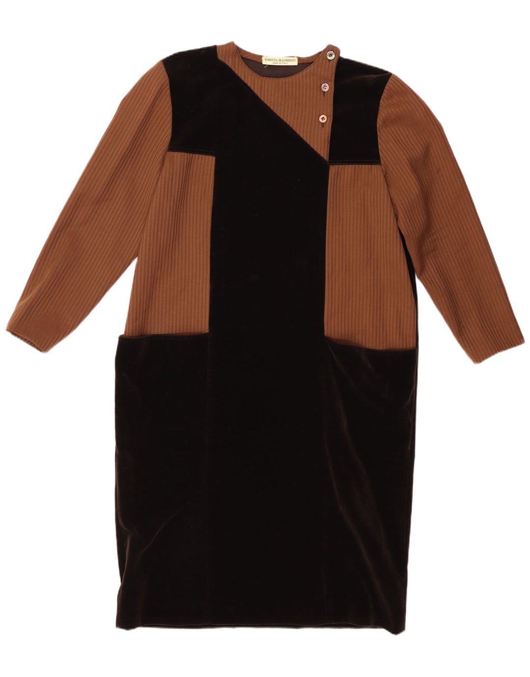 LORETTA DI LORENZO Vestido recto de manga 3/4 para mujer IT 42 Mediano Negro