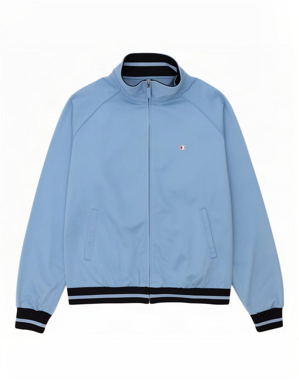 Champion Chaqueta De Chándal Para Hombre Grande Azul Colorblock Poliéster
