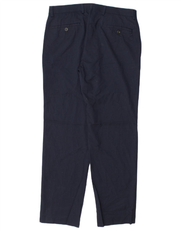 RALPH LAUREN Pantalón de traje ajustado para hombre W31 L30 Poliéster azul marino