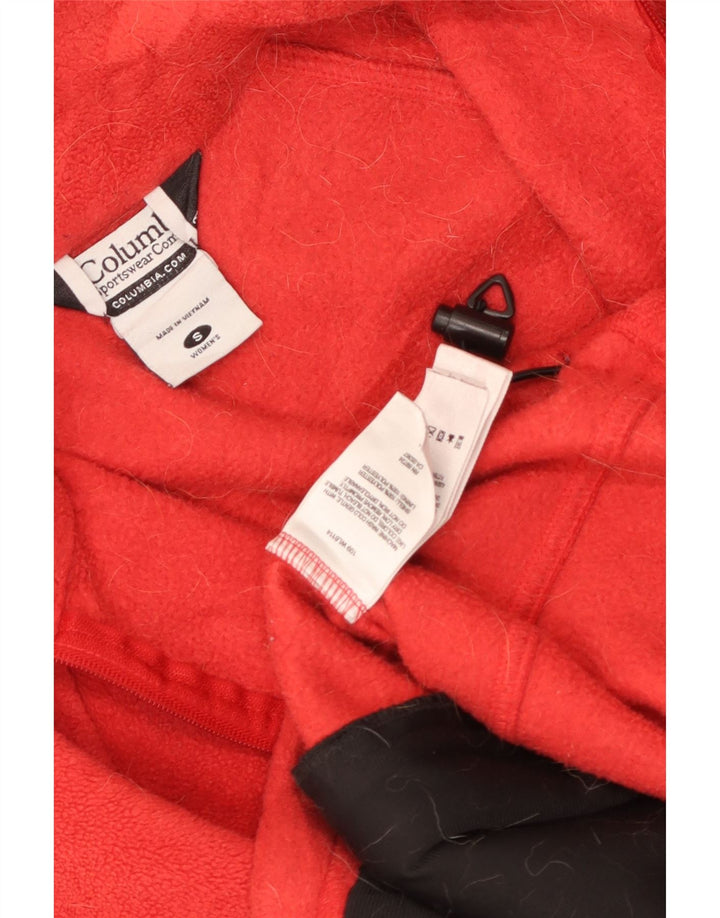 COLUMBIA Chaqueta polar para mujer UK 10 Small Red Poliéster