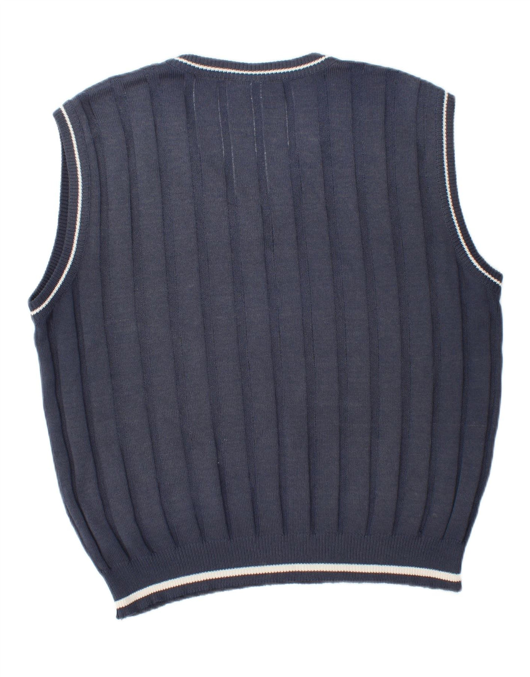 Vintage hombres chaleco camiseta sin mangas IT 50 medio azul marino