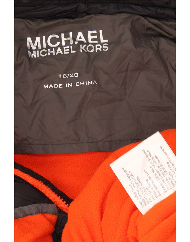 MICHAEL KORS Chaqueta acolchada con capucha para niño 15-16 años Nylon color block gris