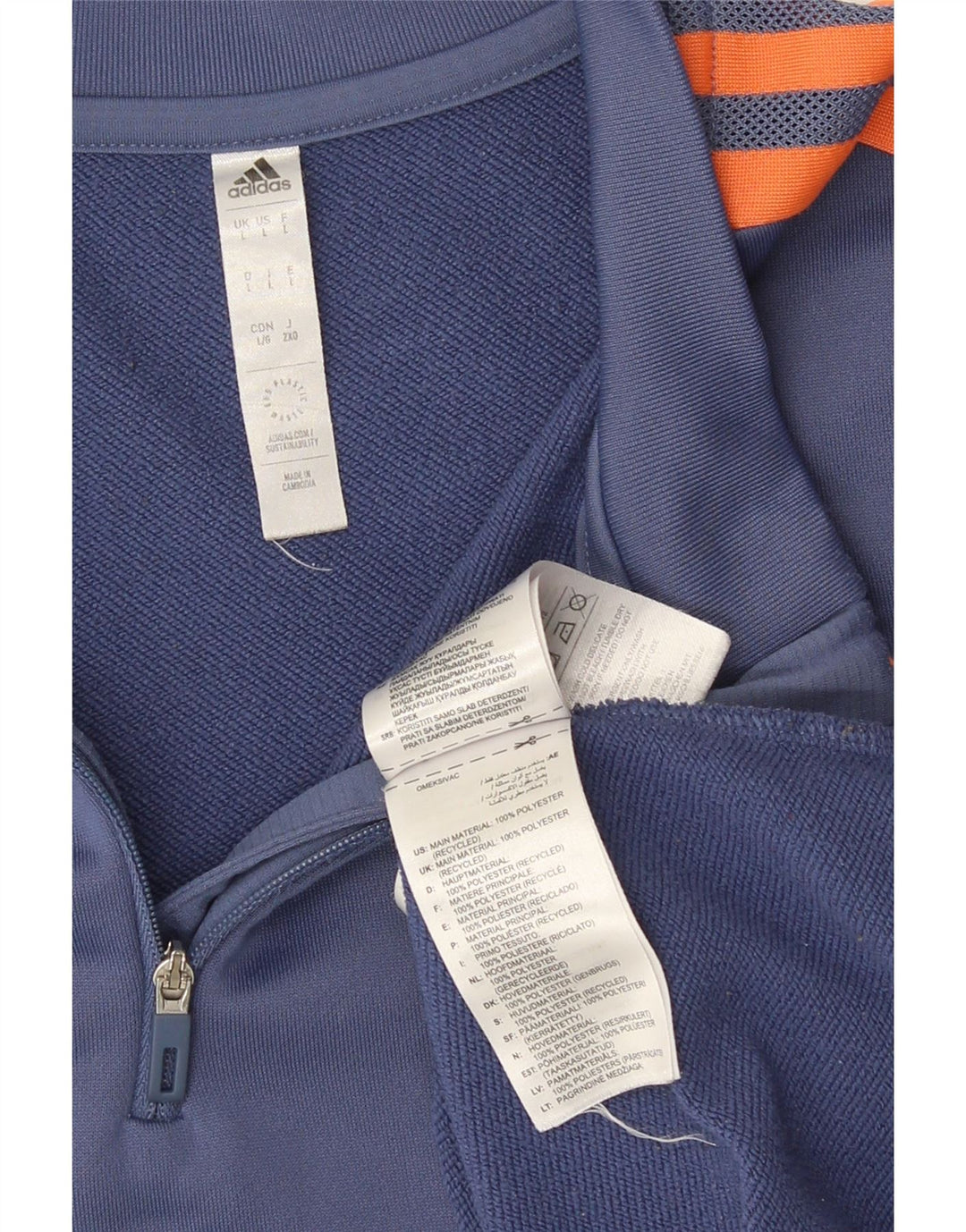 Adidas Hombre Manchester United Jersey Chándal Top Grande Azul Colorblock