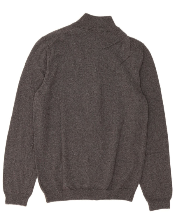 Hugo Boss Hombre - Cárdigan ajustado de lana merino gris medio