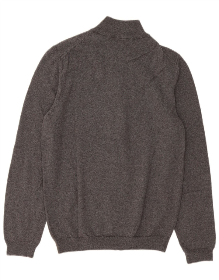 Hugo Boss Hombre - Cárdigan ajustado de lana merino gris medio