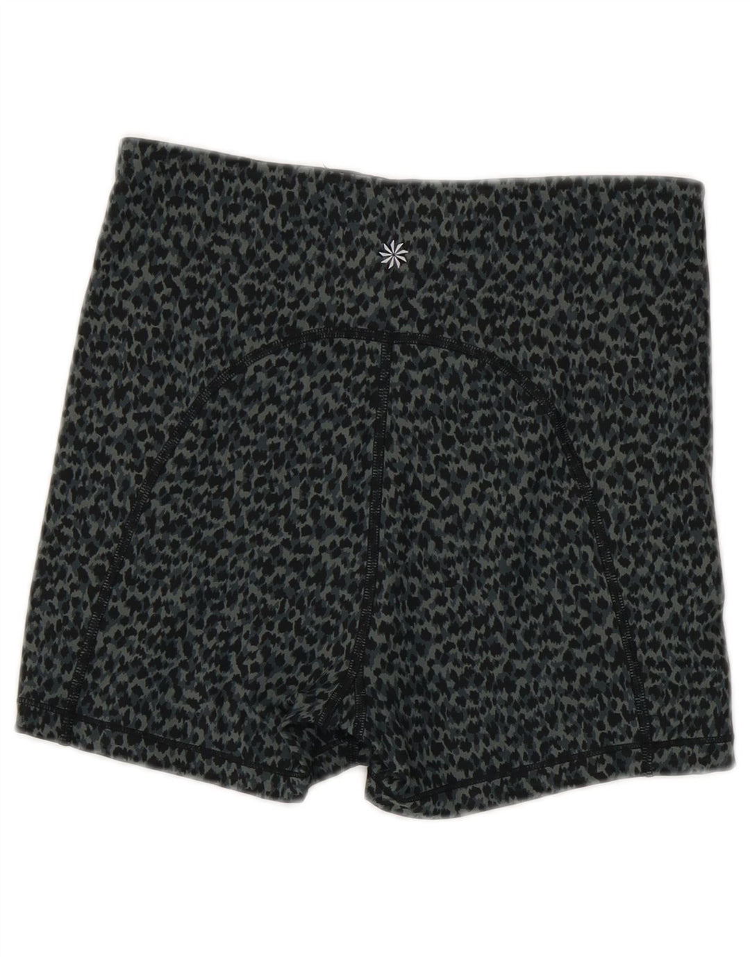 Athleta Pantalones cortos deportivos para mujer UK 8 Pequeño gris Estampado animal Poliéster