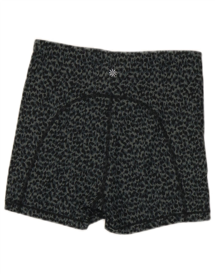Athleta Pantalones cortos deportivos para mujer UK 8 Pequeño gris Estampado animal Poliéster