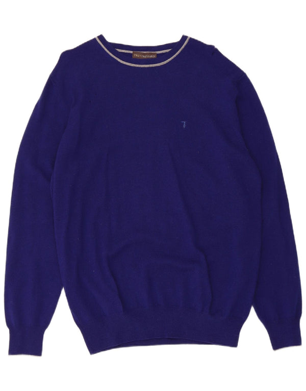 Jersey Trussardi Hombre con Cuello Barco XL Cachemir Azul Marino