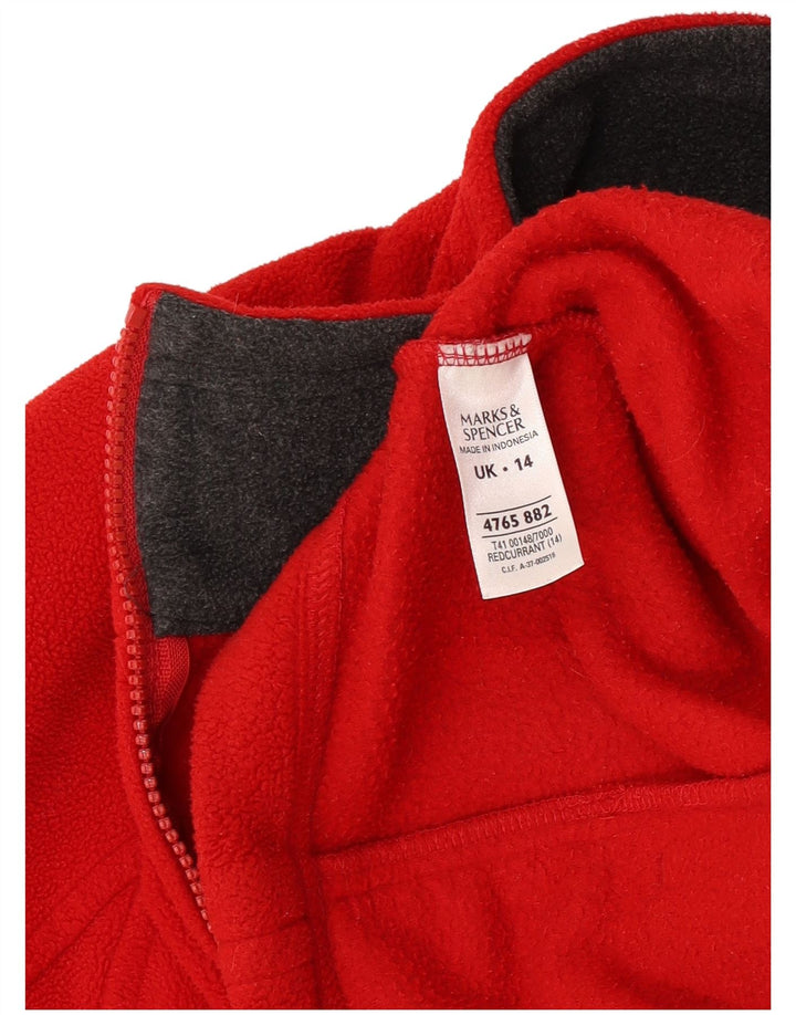 Marks & Spencer Chaqueta polar para mujer UK 44 Grande Poliéster rojo