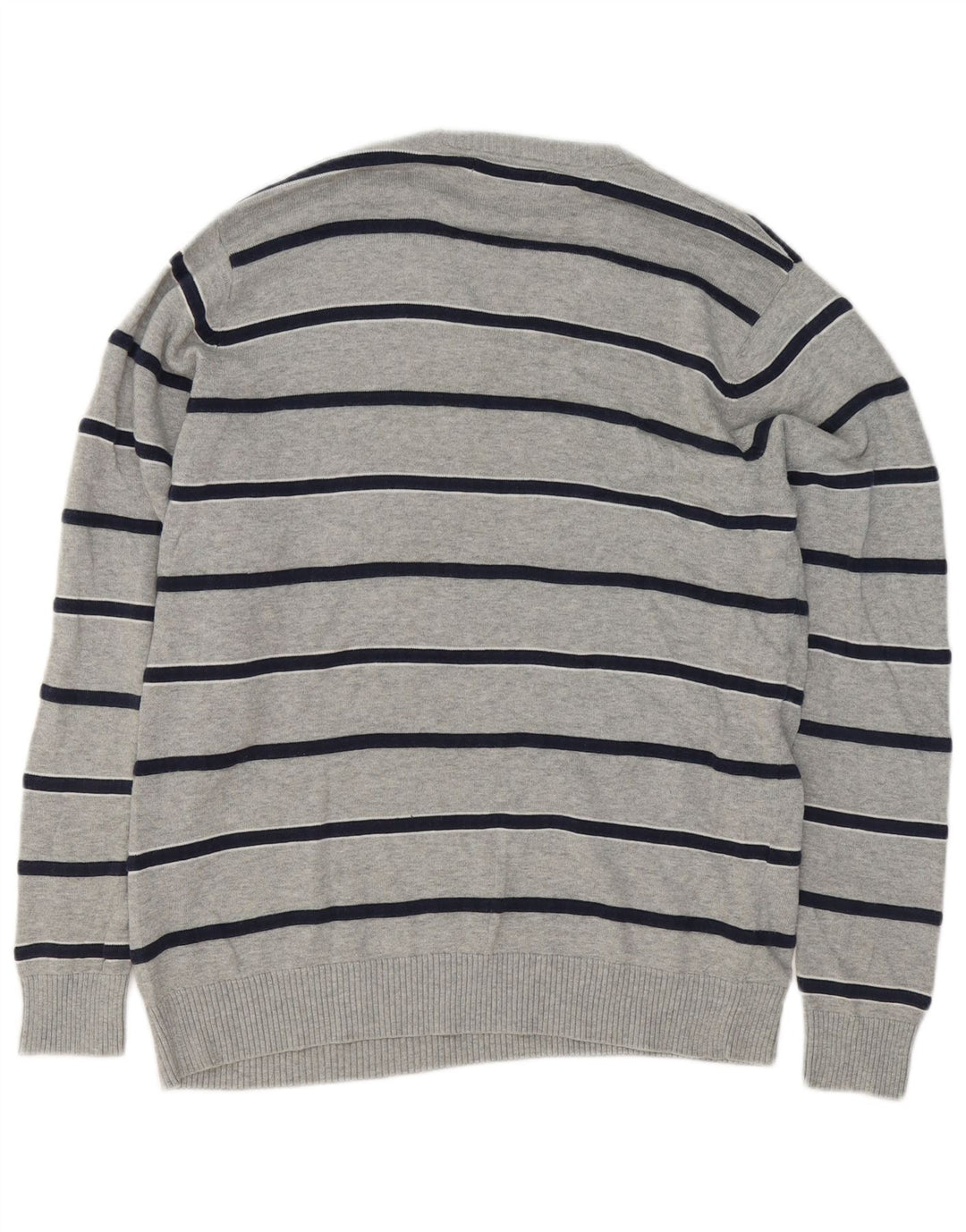 Jersey tipo jersey con cuello en V en color azul Harbor de Marks & Spencer para hombre, color gris medio a rayas