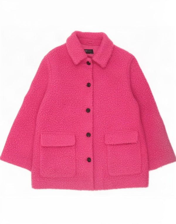 Marks & Spencer Abrigo polar para mujer UK 44 Poliéster rosa grande