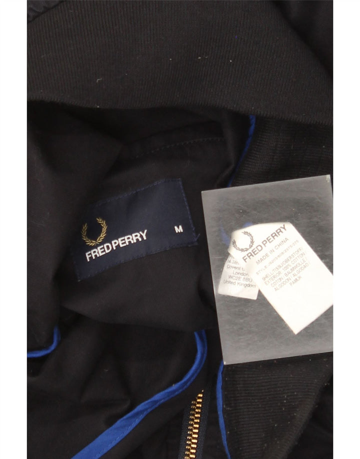 Fred Perry Chaqueta Bomber para Hombre UK 38 Mediana Azul Marino Algodón