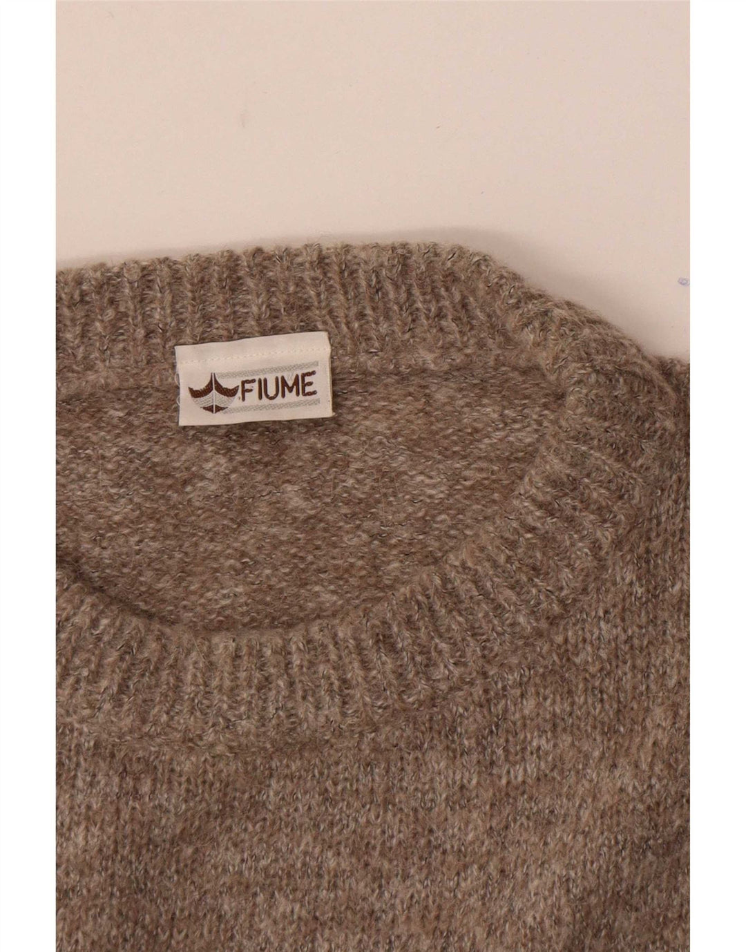 Fiume Jersey con cuello redondo y gráfico para hombre IT 52 Large Brown Colourblock