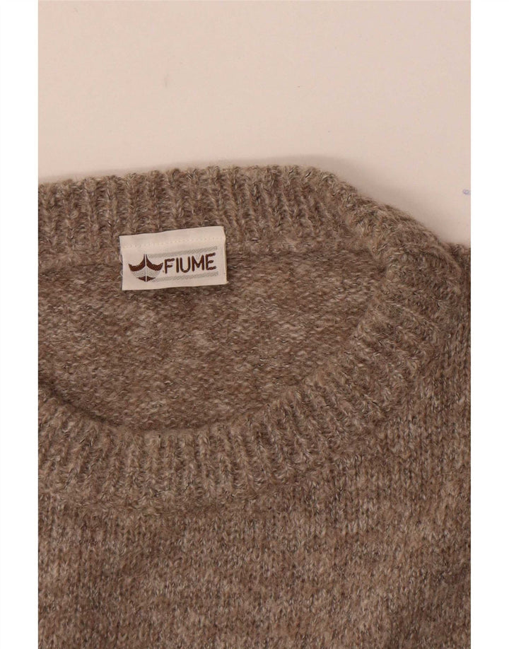 Fiume Jersey con cuello redondo y gráfico para hombre IT 52 Large Brown Colourblock