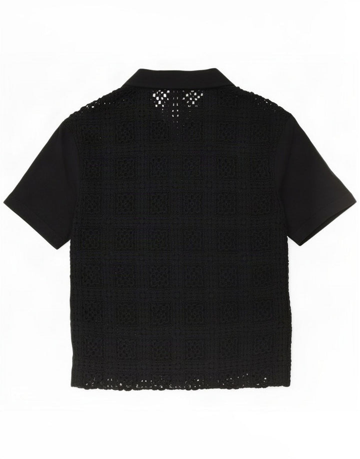 Zara Hombre Camisa Manga Corta Small Negro Geométrico