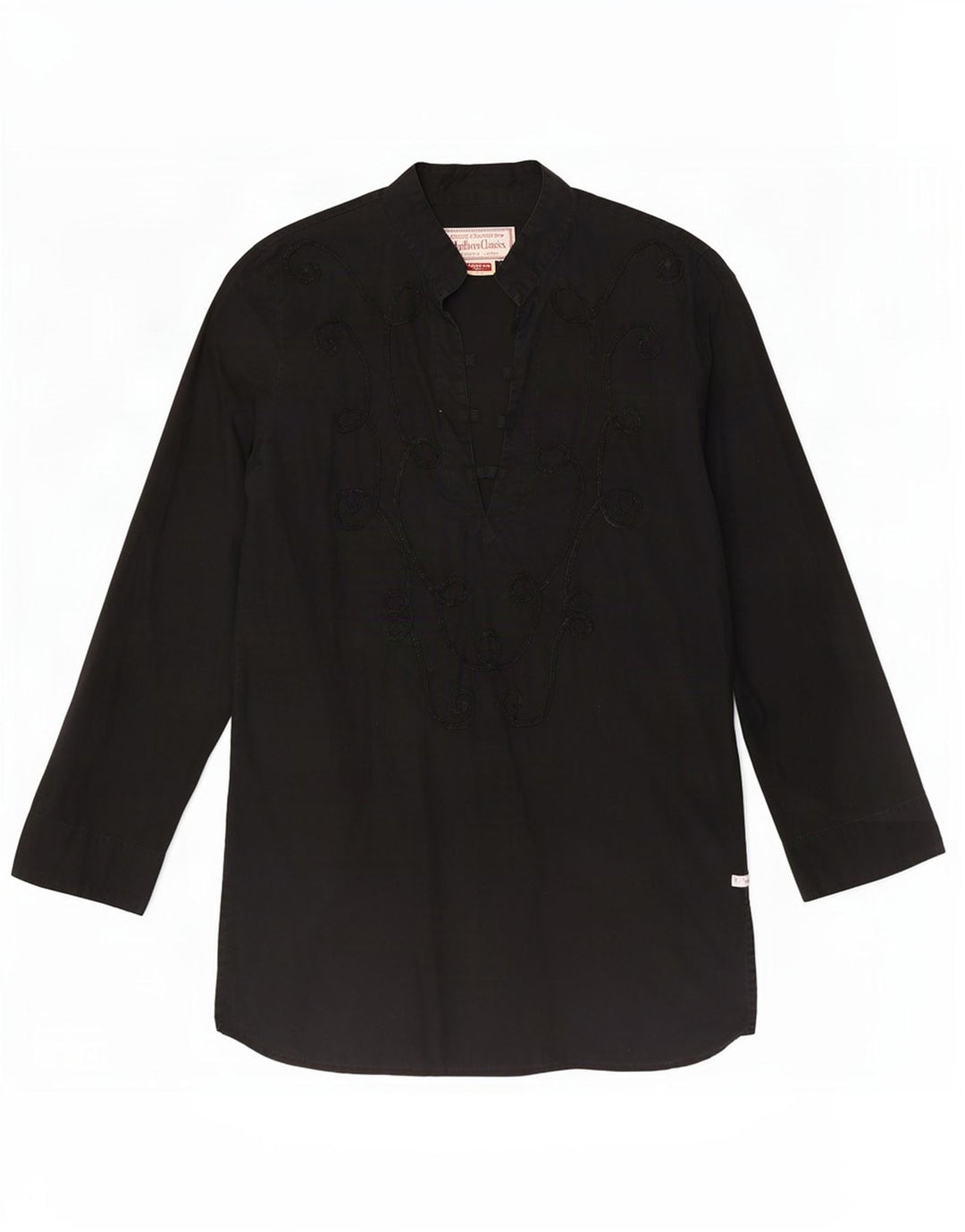 Marlboro Classics Top tipo túnica de manga larga para mujer UK 44 Medium Black Paisley