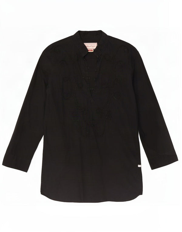 Marlboro Classics Top tipo túnica de manga larga para mujer UK 44 Medium Black Paisley