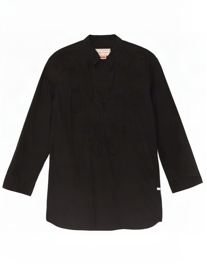 Marlboro Classics Top tipo túnica de manga larga para mujer UK 44 Medium Black Paisley