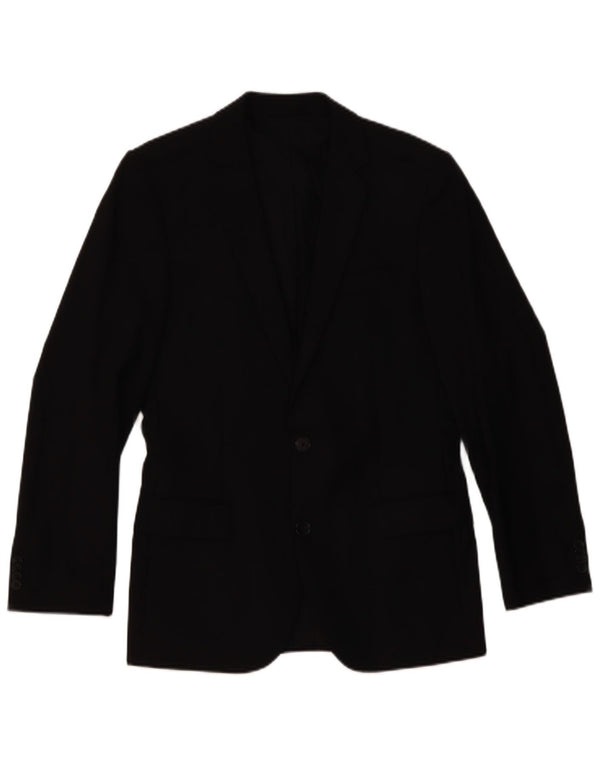 Hugo Boss Mens 2 Button Blazer Jacket UK 44 XS Black Wool
