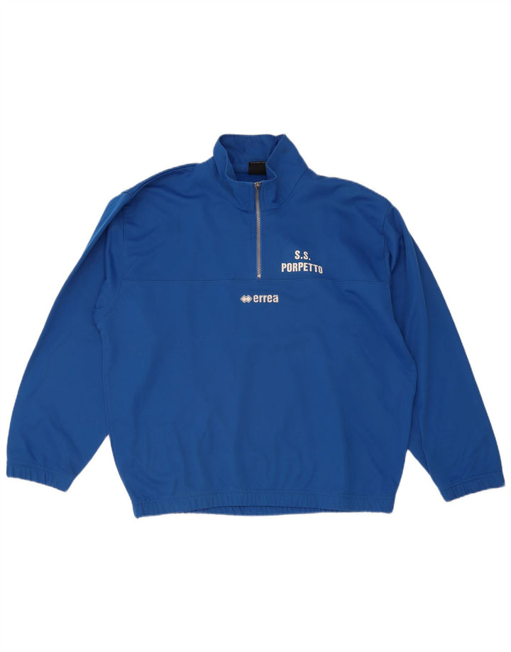 Errea Mens Zip Neck Jersey Chándal Top Grande Azul
