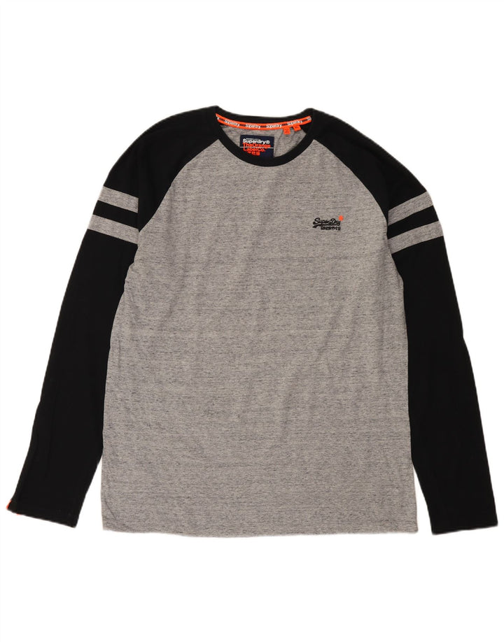 Superdry Hombre Top Manga Larga XL Gris Colorblock