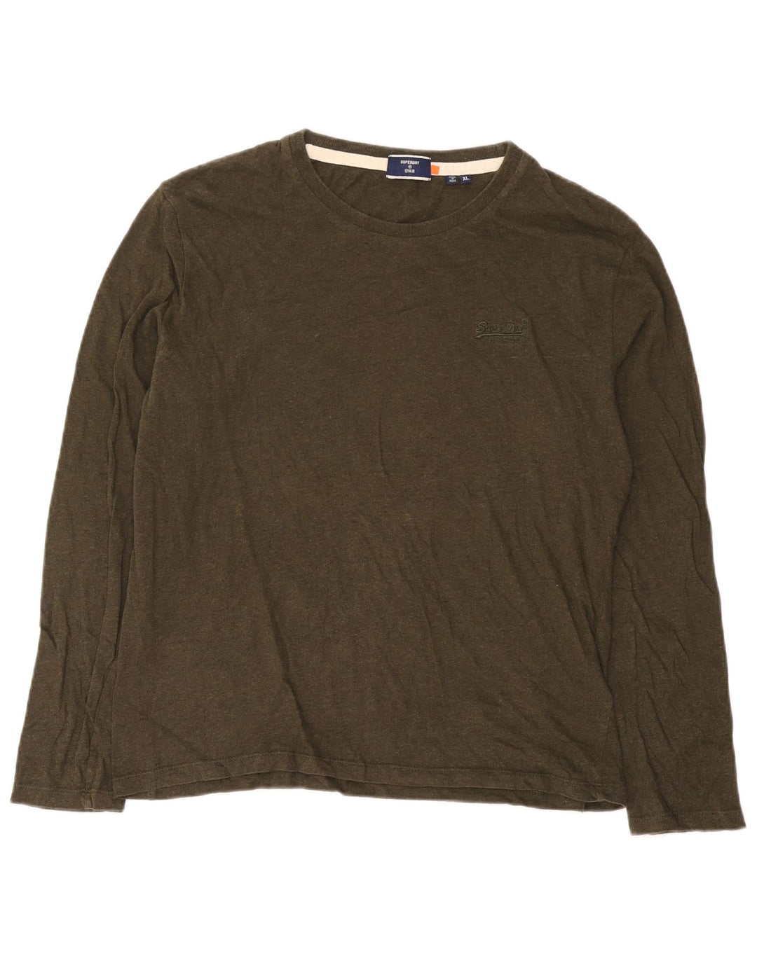 Superdry Hombre Top Manga Larga XL Algodón Caqui