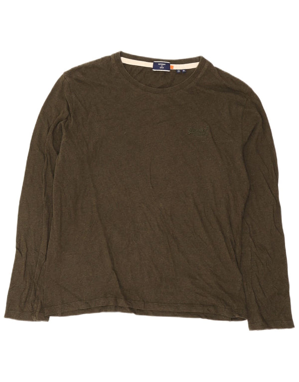 Superdry Hombre Top Manga Larga XL Algodón Caqui