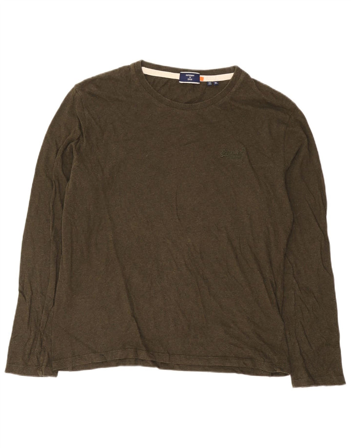 Superdry Hombre Top Manga Larga XL Algodón Caqui