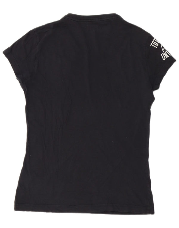 Armani Jeans Hombre Camiseta Gráfica Top Medio Azul Marino Algodón
