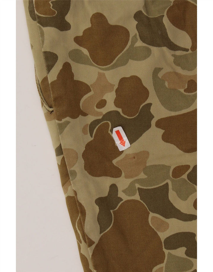 CARHARTT Bermudas Chinos para Hombre W32 Algodón Camuflaje Caqui Medio