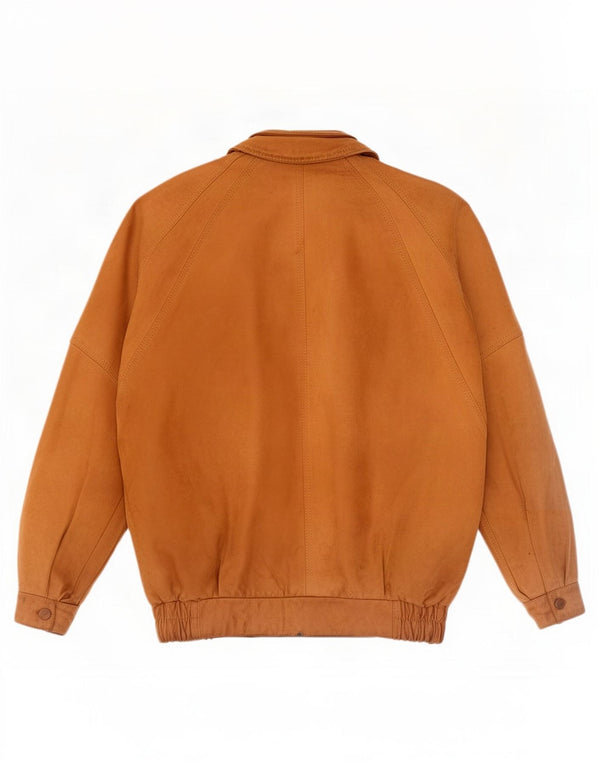 Chaqueta de cuero vintage para hombre Reino Unido 42 XL Beige