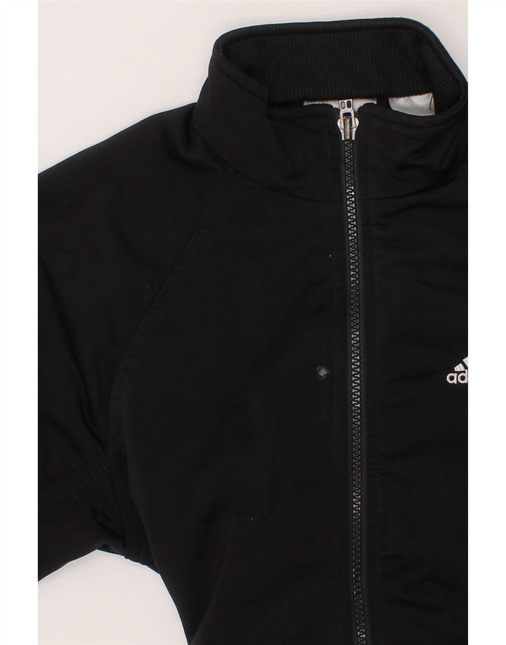 ADIDAS Boys Tracksuit Top Jacket 9-10 Years Black Polyester Sports Vintage Adidas and Second-Hand Adidas from Messina Hembry 
