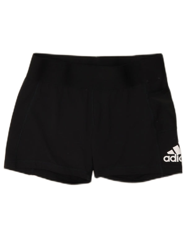 Adidas Pantalones cortos deportivos gráficos para mujer UK 12 Mediano Negro Poliéster