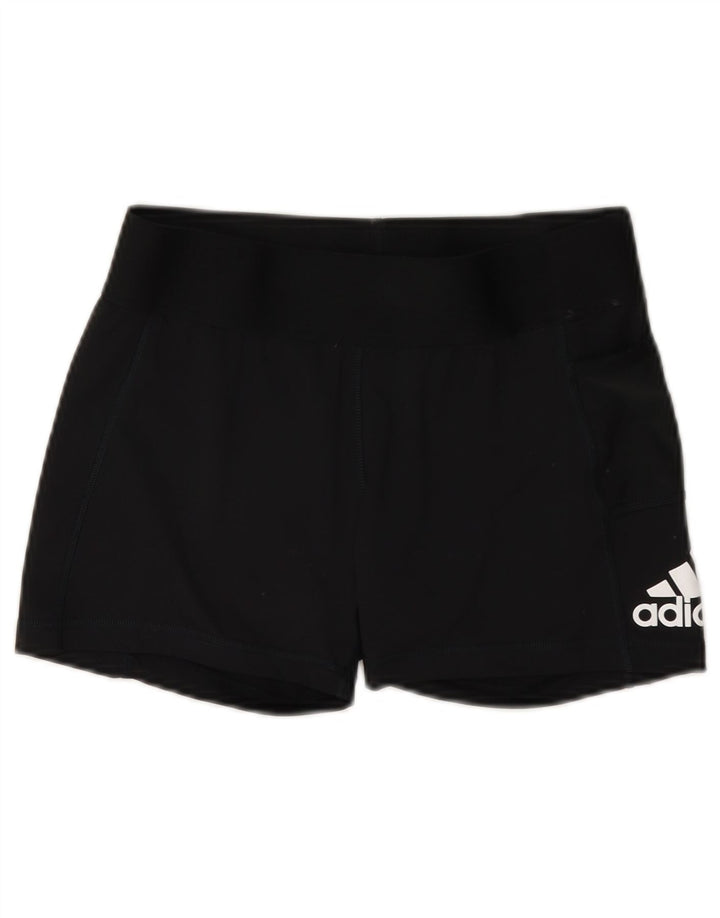 Adidas Pantalones cortos deportivos gráficos para mujer UK 12 Mediano Negro Poliéster