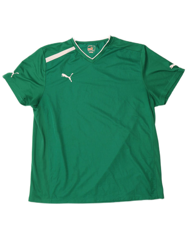 Puma Camiseta para hombre Top 2XL Verde Colorblock