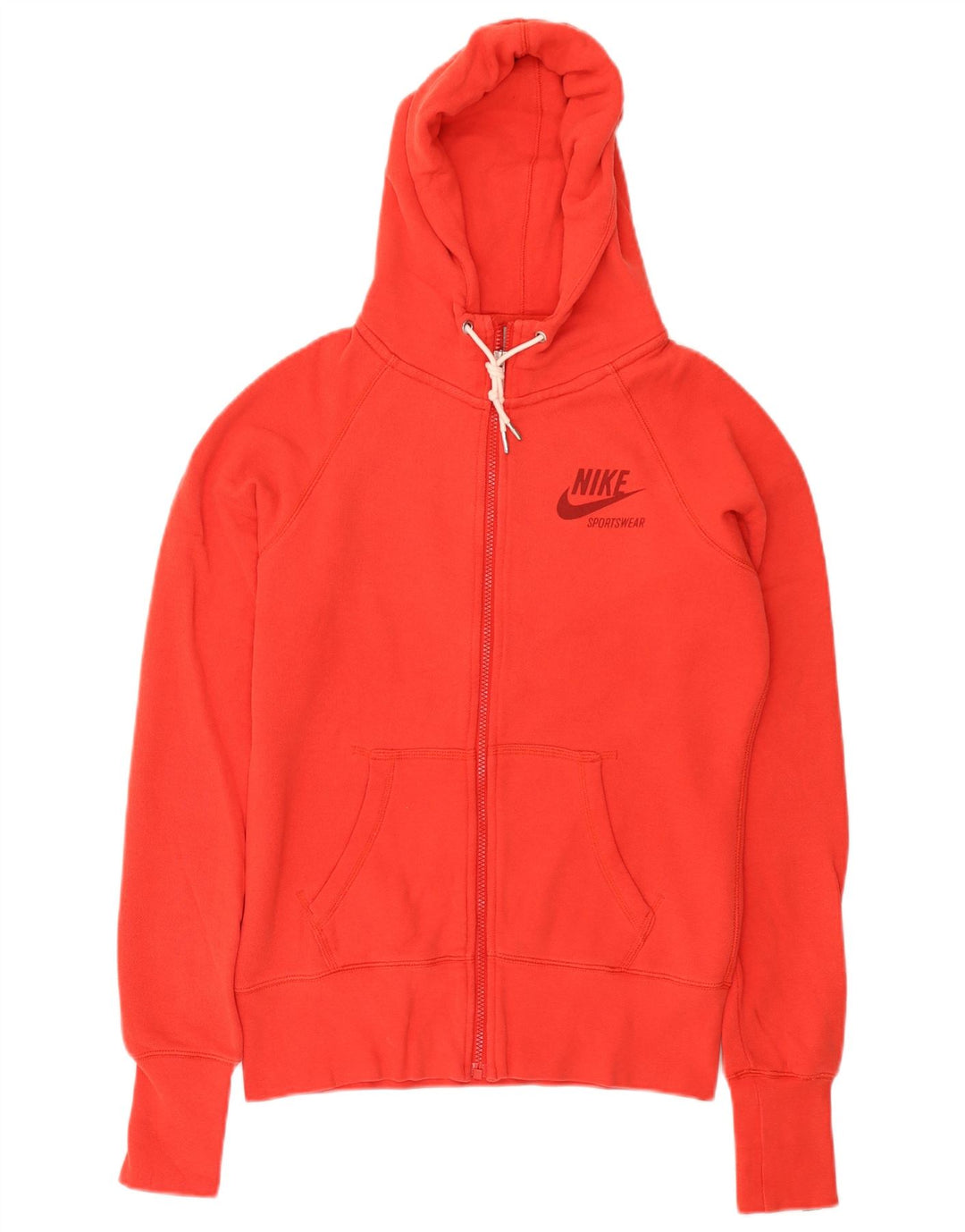 Nike - Sudadera con capucha y cremallera para mujer, talla 40, algodón rojo mediano