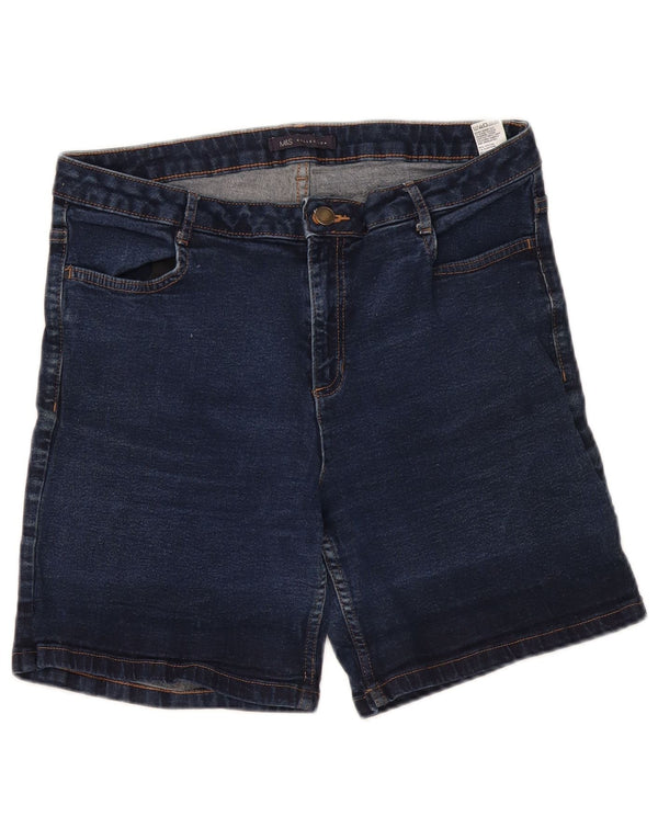 Marks & Spencer Pantalones cortos vaqueros para mujer UK 14 Large W34 Azul marino Algodón