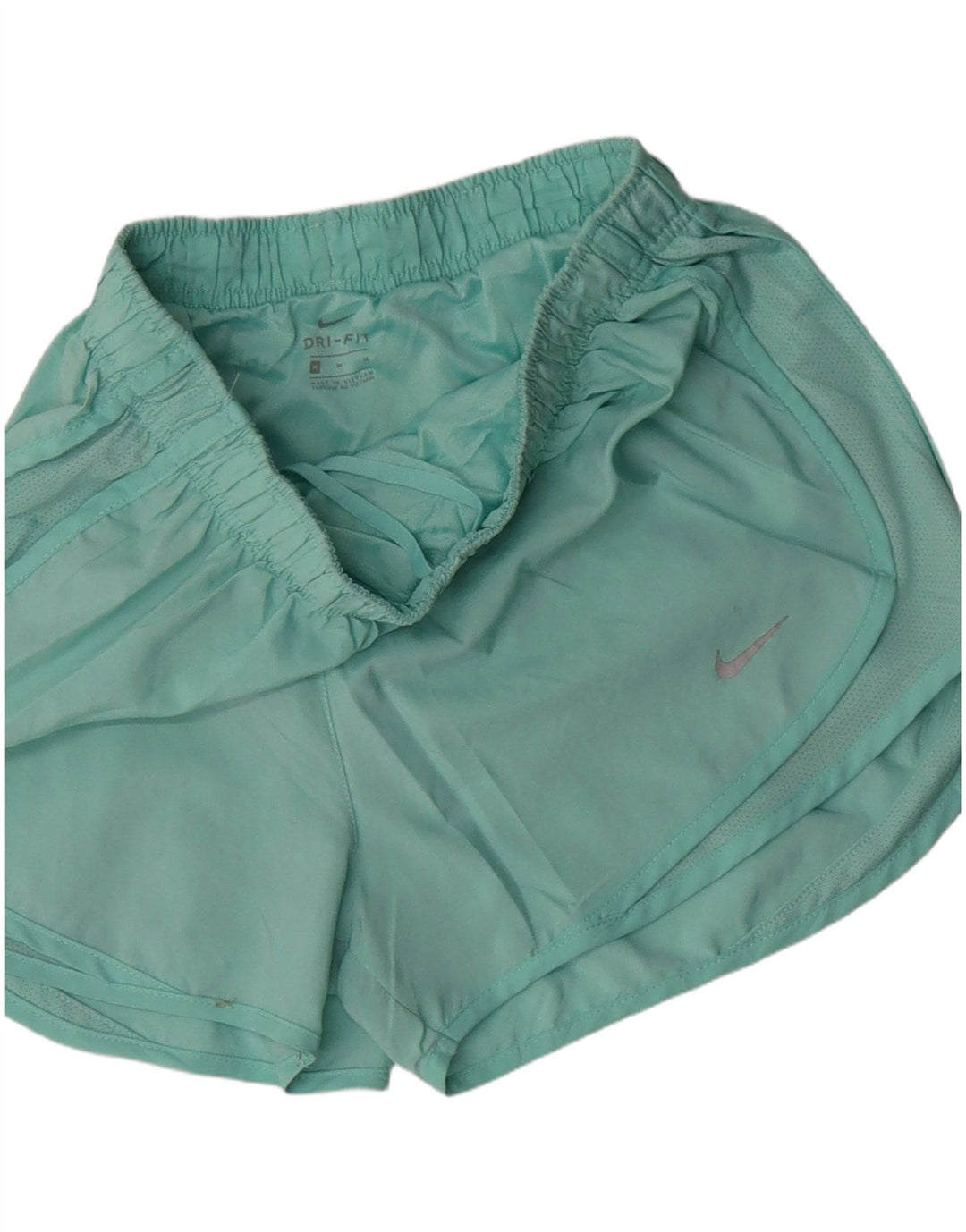 Nike - Pantalones cortos deportivos Dri Fit para mujer, talla 40, poliéster, color turquesa medio