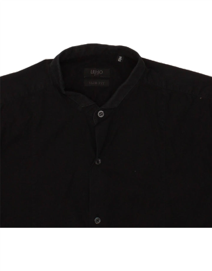 LIU JO Mens Slim Fit Shirt Size 16 41 Large Black Vintage Liu Jo and Second-Hand Liu Jo from Messina Hembry 