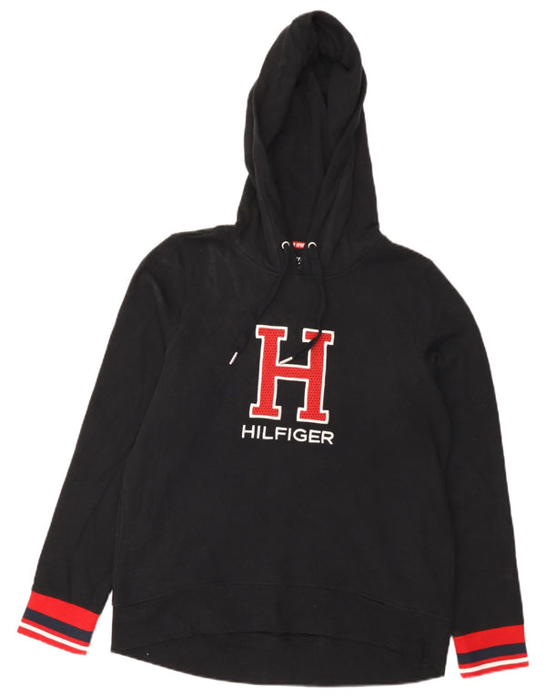 Tommy Hilfiger Jersey con capucha gráfico para mujer UK 44 Medium Black Colourblock