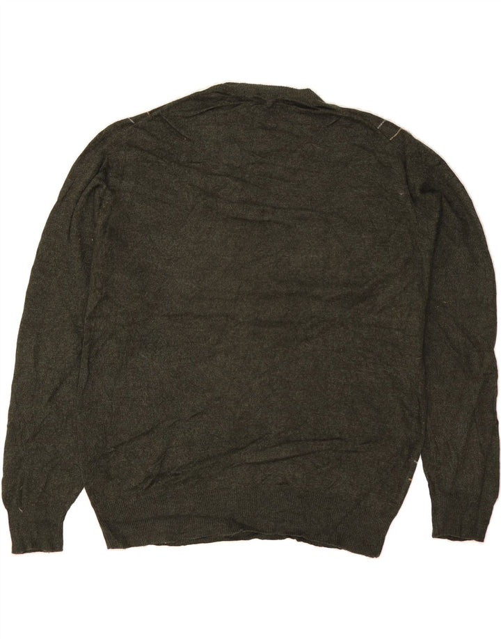 DOCKERS Mens Crew Neck Jumper Sweater Large Green Check Acrylic Vintage Dockers and Second-Hand Dockers from Messina Hembry 