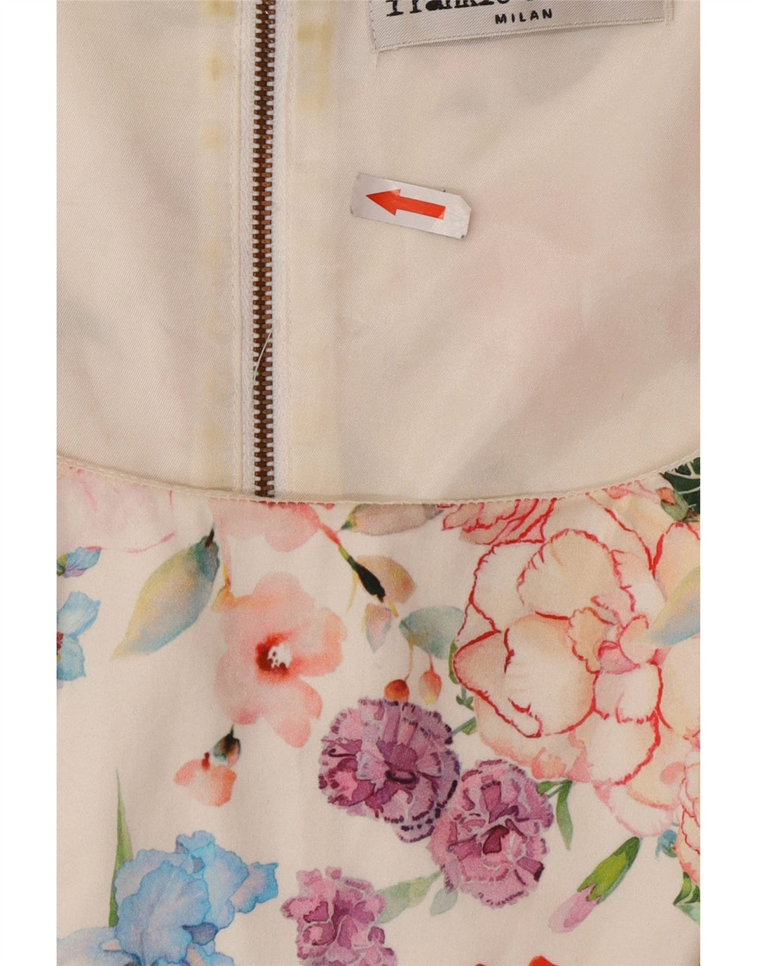 Frankie Morello Vestido tubo sin mangas para mujer IT 42 Medium White Floral