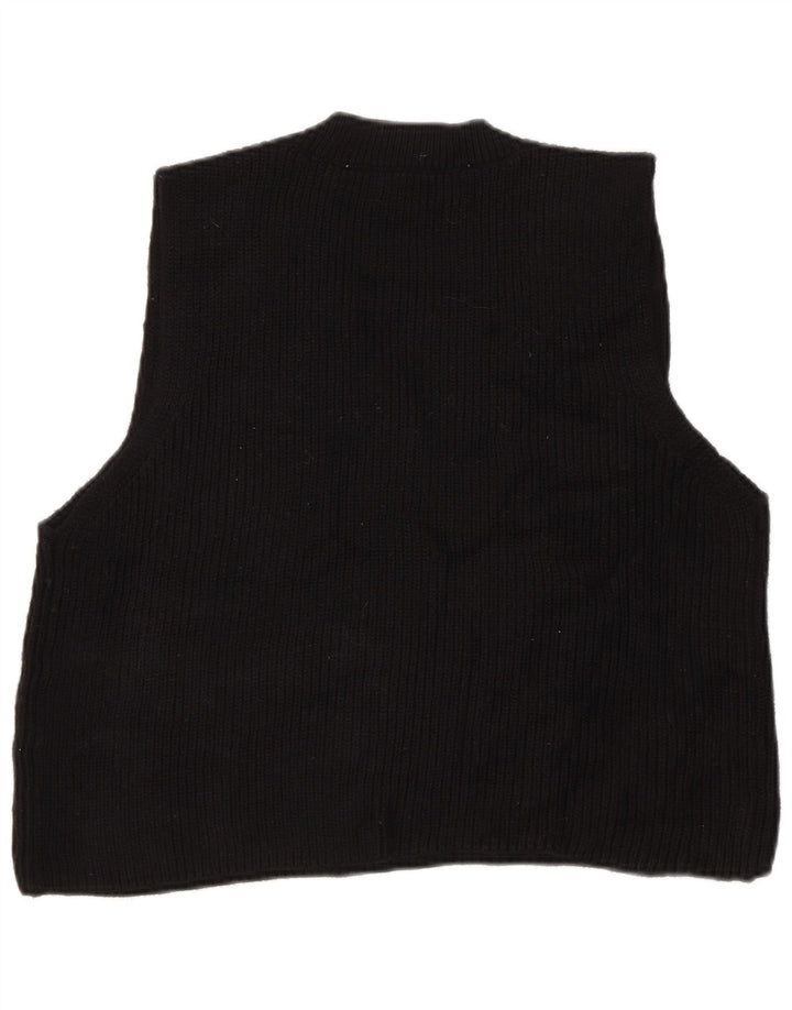 Zara Mujer Crop Vest Tank Top UK 10 Small Negro
