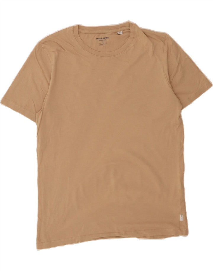JACK & JONES Mens T-Shirt Top Medium Beige Cotton Vintage Jack & Jones and Second-Hand Jack & Jones from Messina Hembry 
