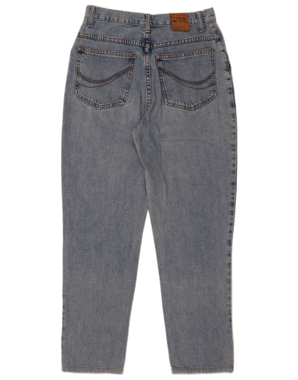 Think Pink Jeans cónicos de cintura alta para mujer IT 42 Medium W26 L27 Algodón azul