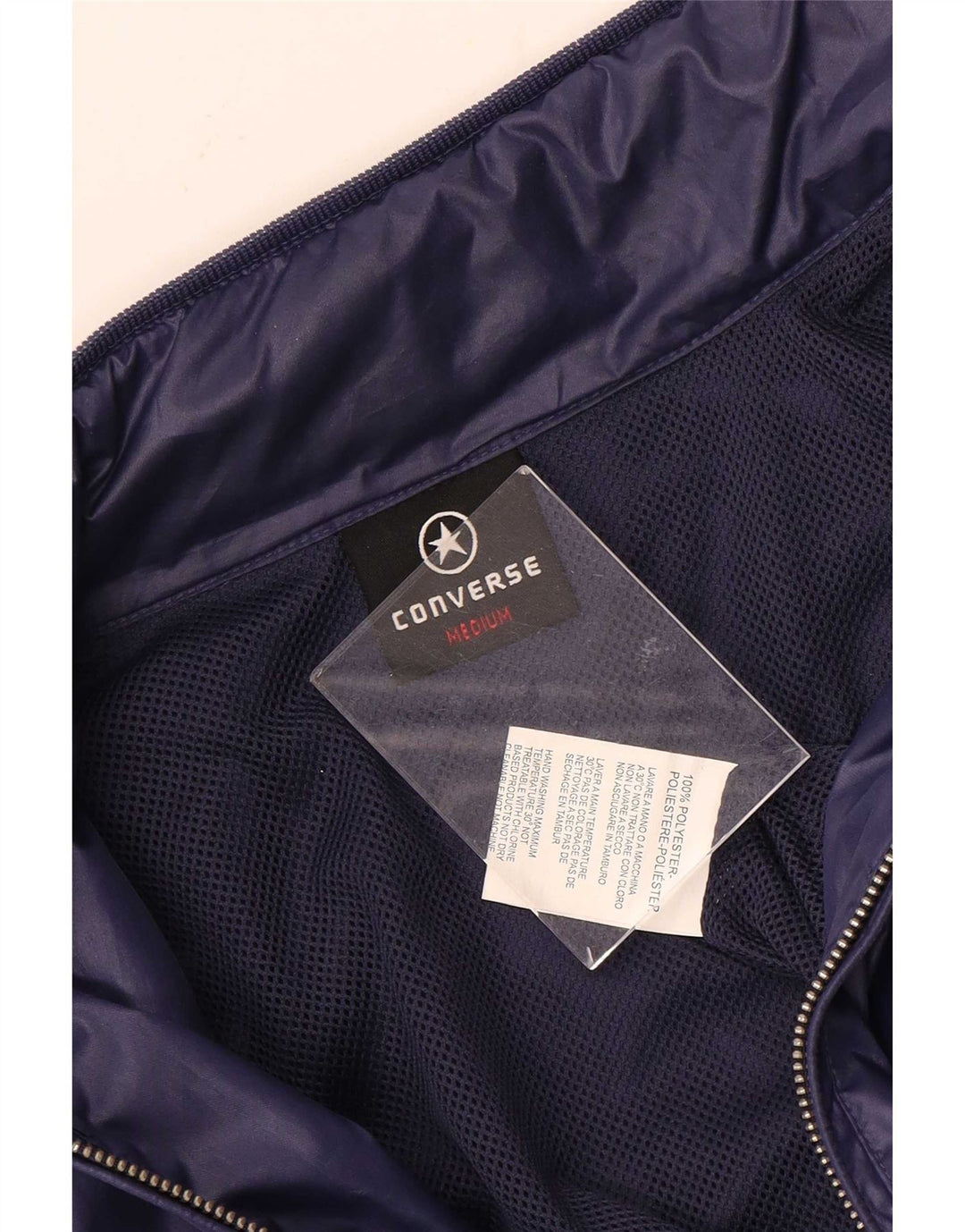 Converse Chaqueta de lluvia militar con capucha para hombre UK 38 Poliéster morado mediano